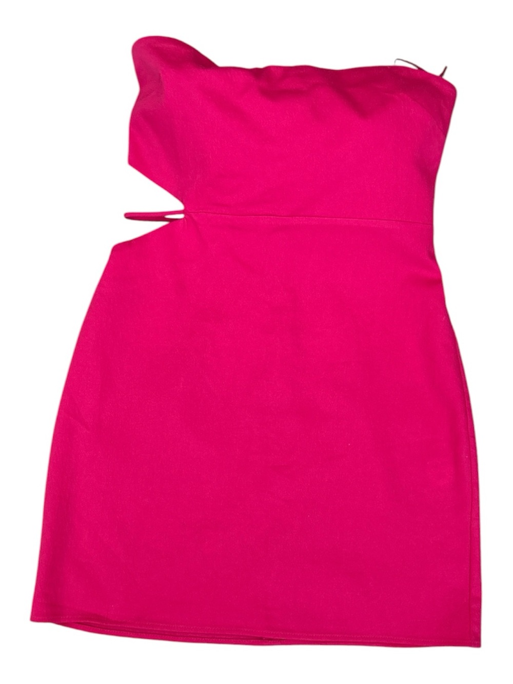 Zara Strapless Neon Pink Cutout Mini Dress